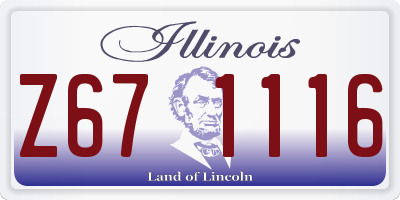 IL license plate Z671116