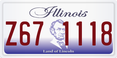 IL license plate Z671118