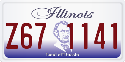 IL license plate Z671141
