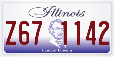 IL license plate Z671142