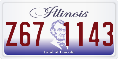 IL license plate Z671143
