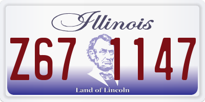 IL license plate Z671147