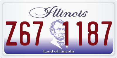 IL license plate Z671187