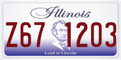 IL license plate Z671203