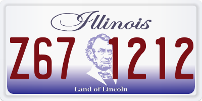 IL license plate Z671212