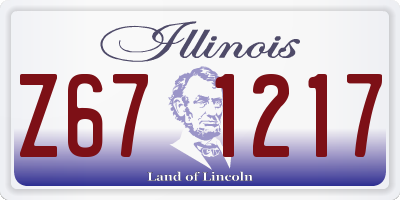 IL license plate Z671217