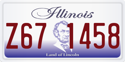IL license plate Z671458
