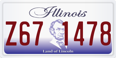 IL license plate Z671478