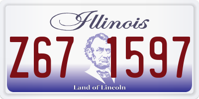IL license plate Z671597