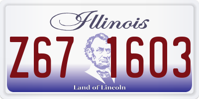 IL license plate Z671603