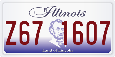 IL license plate Z671607