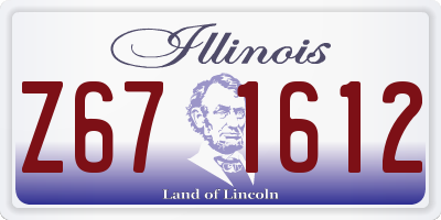 IL license plate Z671612