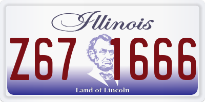 IL license plate Z671666