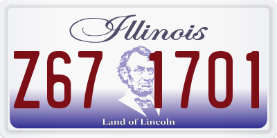 IL license plate Z671701