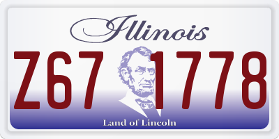 IL license plate Z671778