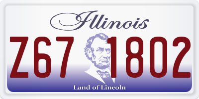 IL license plate Z671802