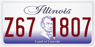 IL license plate Z671807