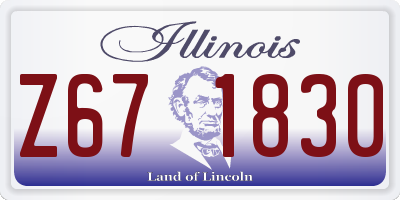 IL license plate Z671830