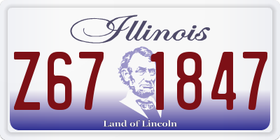 IL license plate Z671847