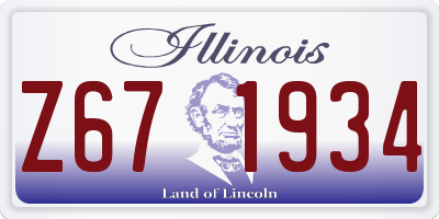 IL license plate Z671934