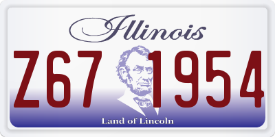 IL license plate Z671954