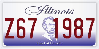 IL license plate Z671987