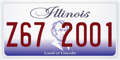 IL license plate Z672001