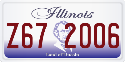 IL license plate Z672006