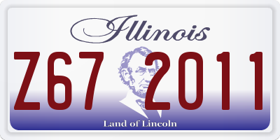 IL license plate Z672011