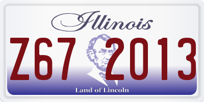 IL license plate Z672013