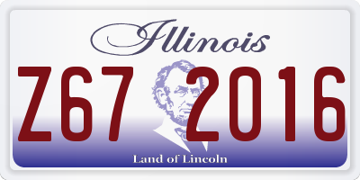 IL license plate Z672016