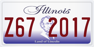 IL license plate Z672017