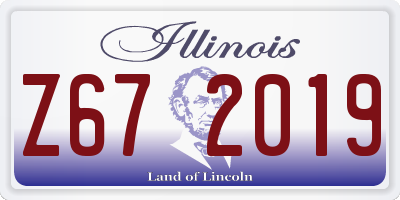 IL license plate Z672019