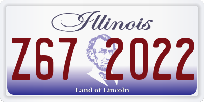 IL license plate Z672022