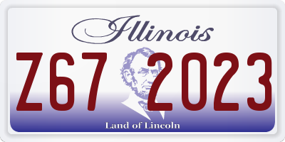IL license plate Z672023
