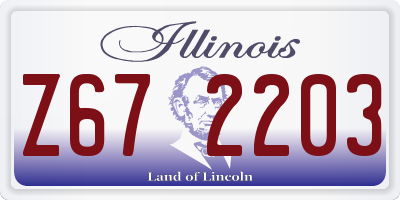 IL license plate Z672203