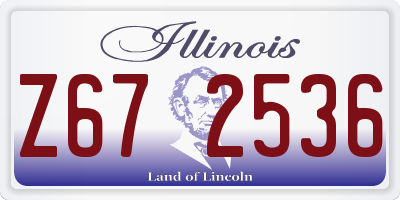 IL license plate Z672536