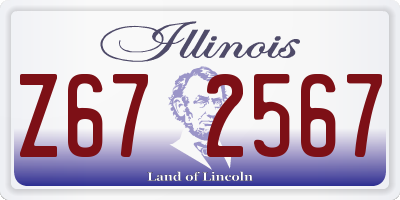 IL license plate Z672567