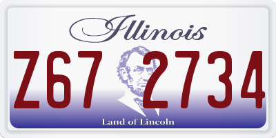 IL license plate Z672734