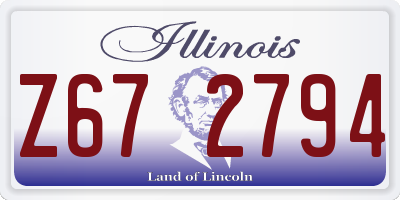 IL license plate Z672794