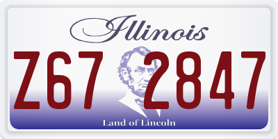 IL license plate Z672847