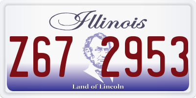 IL license plate Z672953