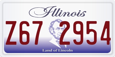 IL license plate Z672954