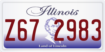IL license plate Z672983