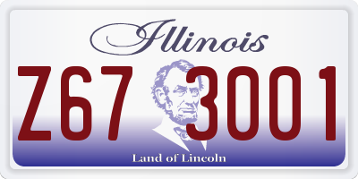 IL license plate Z673001