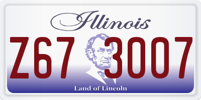 IL license plate Z673007