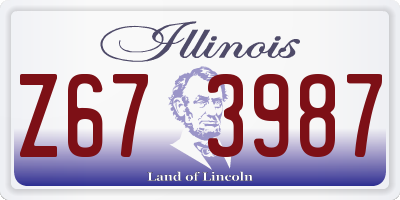 IL license plate Z673987