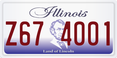 IL license plate Z674001