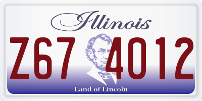 IL license plate Z674012
