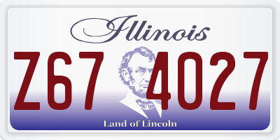 IL license plate Z674027